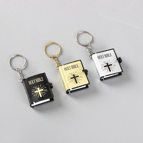 Fun English Book Key Chain Supply Black and White Golden & Three Colors Cool Bible Key Chain That Can Be Thumbing ► Photo 1/5