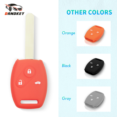 Dandkey Silicone Cover Case For Honda Remote Key Case 2003 2008 2009 2010 2011 2012 Accord Honda CRV Civic Fit Pilot ► Photo 1/6