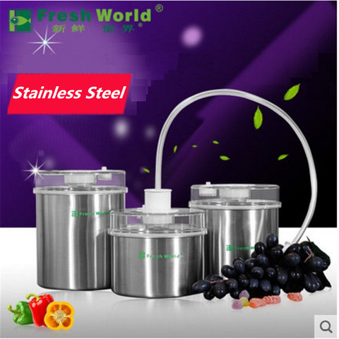 Stainless Steel Food Storage Container Fresh Keeping Canister ( 1300ML+1000ML+700ML ) Vacuum Container Food Sealer Pump Onsale ► Photo 1/6