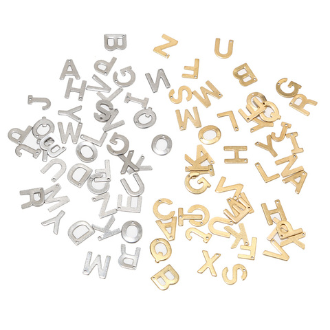 100pcs Random Stainless Steel  A-Z Letter Gold Charms Alphabet Charm Pendants for Bracelet Necklace Crafts Making ► Photo 1/6