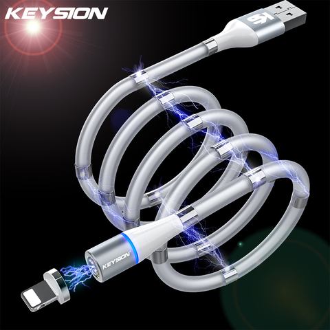 KEYSION 3A Quick Magnetic Charger 3.0 Micro USB Cable for iPhone Samsung Xiaomi Fast Magnetic Phone Charging Cord Type C Cable ► Photo 1/6