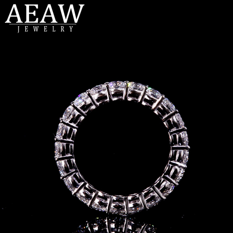 AEAW Solid silver 925 Luxury 3mm 0.1ct tatol 2ctw-3ctw Engagement Ring Wedding Moissanite Full Enternity Diamond Band For Women ► Photo 1/6