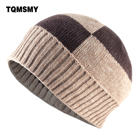 Winter Beanies Solid Color Hat men Knitted Warm Soft Beanie Double layer plus thick velvet Cap bonnet Gorro Caps For Men Women ► Photo 1/6