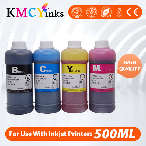 KMCYinks 500ml Bottle Refill Dye Ink for hp301XL for HP301 CH563EE CH564EE For HP Deskjet 1000 1050 2000 2050 2510 3054 printer ► Photo 1/6