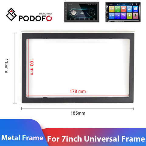 Podofo 2 Din Car radio Frame for 7inch Car Multimedia Player Metal frame for Hyundai Nissian Toyota autoradio 2 din car frame ► Photo 1/2