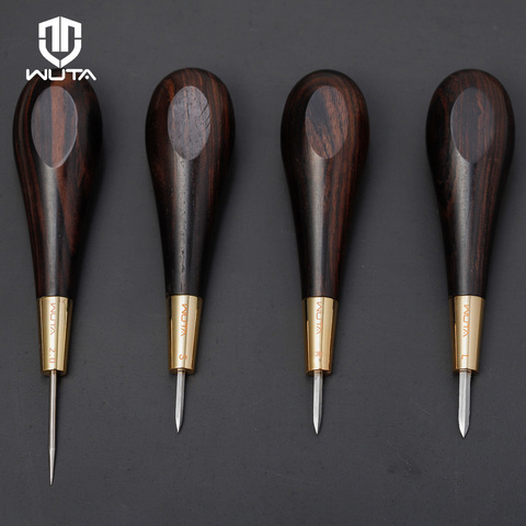 WUTA Diamond Shape Stitching Awl Ebony Blackwood Handle Leather Craft Sewing Awl Handmade Sewing Tools DIY Stitcher Taper ► Photo 1/6