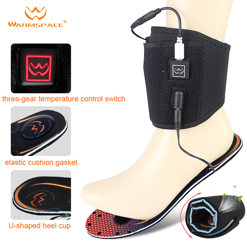 Warmspace Rechargeable Heated Insoles 3 Levels Feet Warm Shoe Pad Thermal Electric Foot Warmer Heating Feet Outdoor Sports ► Photo 1/6
