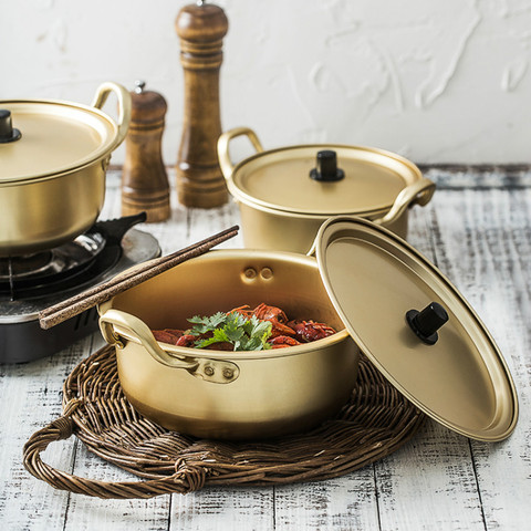 Ramen Noodles Pot Aluminum Soup Pot With Lid Noodles Milk Egg Soup Cooking Pot Fast Heating For Kitchen Cookware MJ1106 ► Photo 1/5