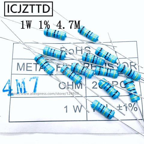 10pcs 0.5W 1% 1/2W 1% 1W 1% Mental Film Resistor 3.3M 3.6M 3M6 3.9M 3M9 4.3M 4M3 4.7M 4M7 5.1M 5M1 5.6M 5M6 6.2M 6M2 6.8M 6M8 ► Photo 1/6