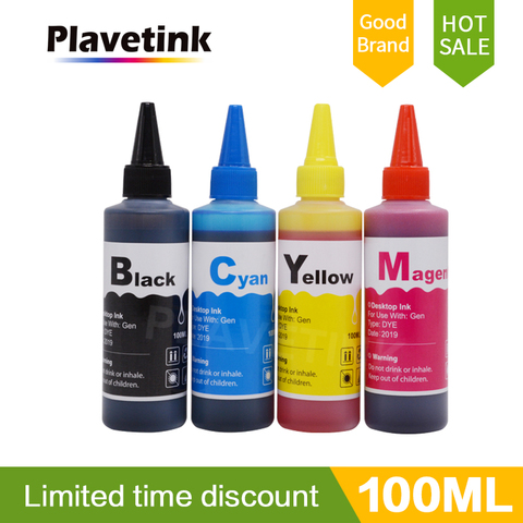 Plavetink Printer Ink for Canon For Epson For HP For Brother Ink Refill Kit 100ml Bottle 4 Color Dye Ink Paint For Ciss Tank ► Photo 1/6