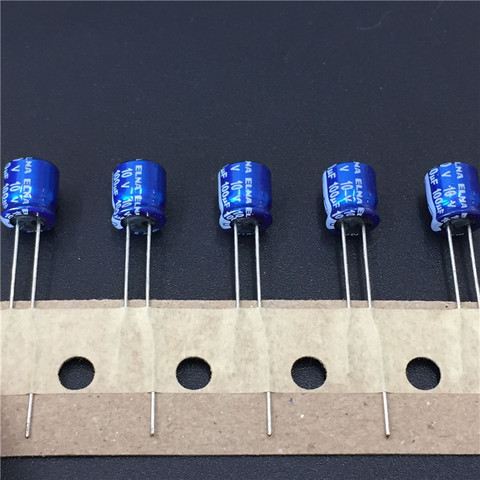 10pcs 100uF 10V ELNA RC2 series 6.3x7mm 10V100uF Blue Audio capacitor ► Photo 1/2