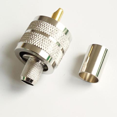 Connector Socket PL259 PL-259 SO239 SO-239 UHF Male Crimp for RG5 RG6 LMR300 RG304 5D-FB Cable RF Coaxial Adapters ► Photo 1/6