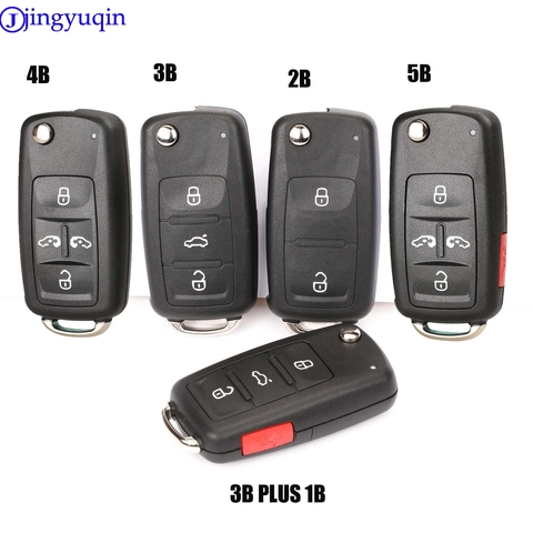 jingyuqin 2/3/4/5 Buttons Car Key Case Shell For VW/VOLKSWAGEN Caddy Eos Golf Jetta Beetle Polo Up Tiguan Touran Folding Fild ► Photo 1/5