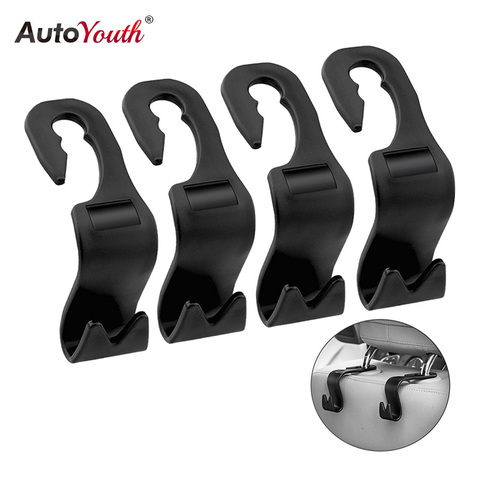 AUTOYOUTH 4Pack Car Vehicle Back Seat Headrest Organizer Hanger Storage Hook for Groceries Bag Handbag ► Photo 1/6