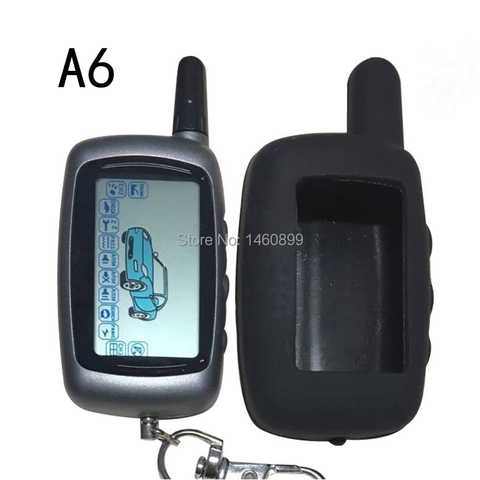 A6 2-way LCD Remote Control Key Fob Keychain + Silicone Key Case for Russian Version Starline A6 Two Way Car Alarm System ► Photo 1/6