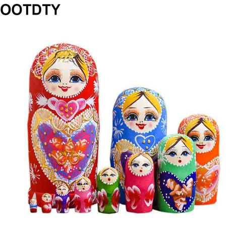 10 Layers / Set Matryoshka Wooden Russian Nesting Doll Desktop DecorChildren Christmas Gifts ► Photo 1/6