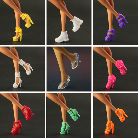 The lowest  Price 10  pair /  lot  new high quality fashion Shoes For Barbie Doll  10 different Style different Color shoes ► Photo 1/1