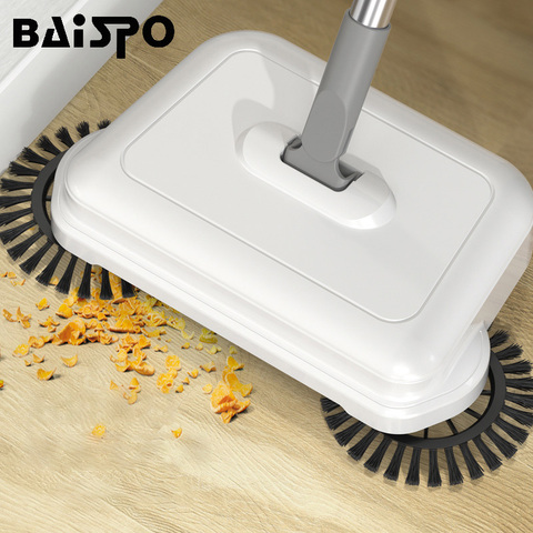 BAISPO Factory Direct Stainless Steel Sweeper Mop All-in-one Hand Push Sweeping Machine No Dead Angle Household Cleaning Tools ► Photo 1/1