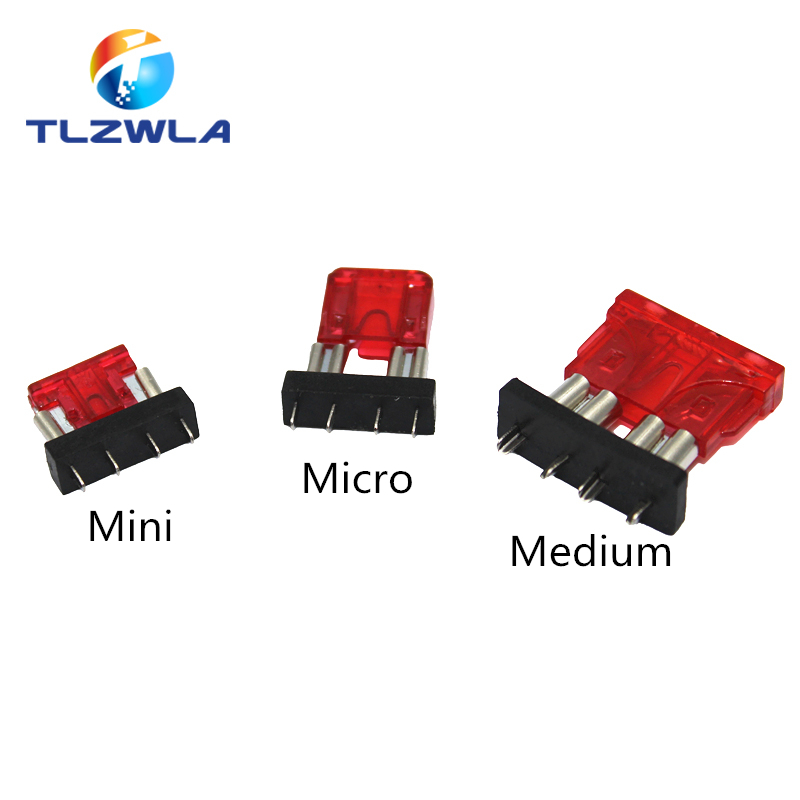 10pcs Car Fuse Holder PCB Board Medium Mini Micro Small Blade Auto