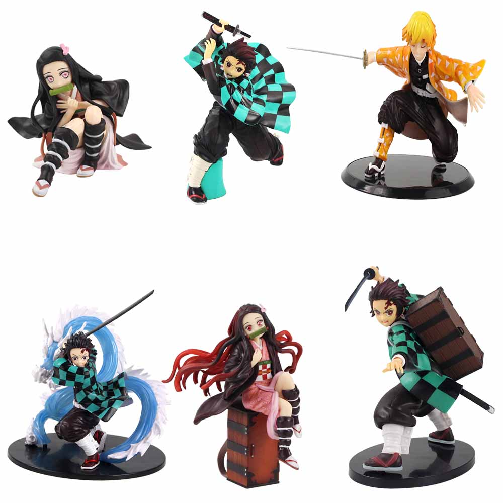 Buy Online 10 19cm Demon Slayer Figures Tanjirou Nezuko Zenitsu Pvc Action Figure Collectible Model Toys Gift Alitools