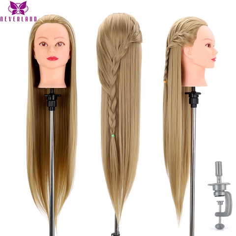 Head Dolls for Hairdressers 31'' Hair Synthetic Mannequin Head Hairstyles Female Mannequin Hairdressing Styling Training Head ► Photo 1/6