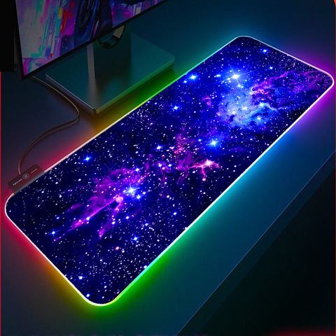 Blue Star Rgb Mouse Pad XXL Computer Keyboard Carpet Pad Gaming Accessories LED Gamer PC Connected Mat USB Gaming Desk Mousepad ► Photo 1/6