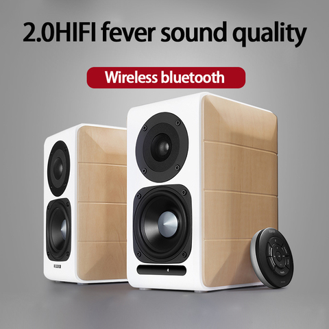 KYYSLB S880 12W*2 HIFI Active Wooden Speaker 2.0 Channel Computer TV Bluetooth Speaker High-fidelity Fiber Coaxial Speaker ► Photo 1/6