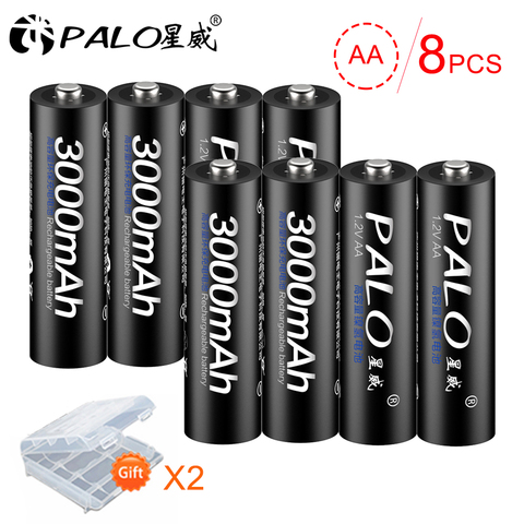 PALO 4Pcs NI-MH 1.2V 3000mAh AA Rechargeable Battery Environmental Protection Batteries For Toys/ Clocks/ Remote Control/ Shaver ► Photo 1/6
