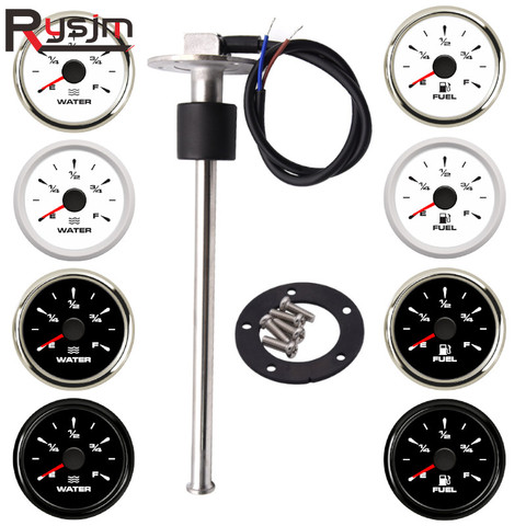 52mm Boat Car Fuel Level Gauges 0-190ohm 240-33ohm Fuel Level Meters Marine Water Level gauge Sensor Sender Unit for yacht 9-32V ► Photo 1/6