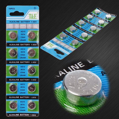 10Pcs AG13 A76 LR44 357A S76E G13 Button Coin Shaped Cell Battery 1.55V Alkaline Button Batteries  ► Photo 1/6