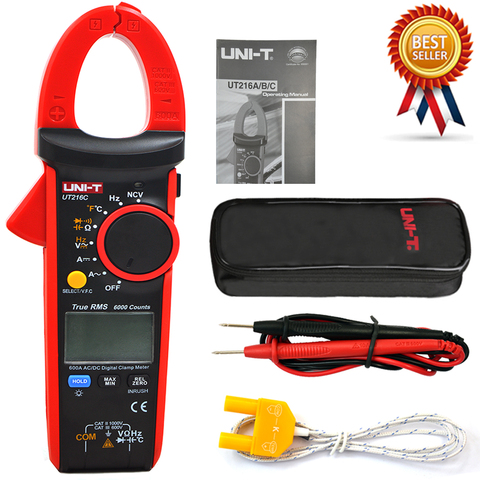 UNI-T UT216C Digital Clamp Meter AC DC Current Measurement RMS Frequency Capacitance Temperature&NCV Tester. ► Photo 1/6