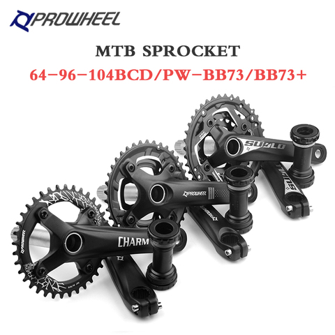 Prowheel MTB Crankset 6 7 8 9 10 11 Speed Mountain Bike Sprocket 170mm Crank Single/Two/Three Chainring Crankit Bicycle Parts ► Photo 1/6