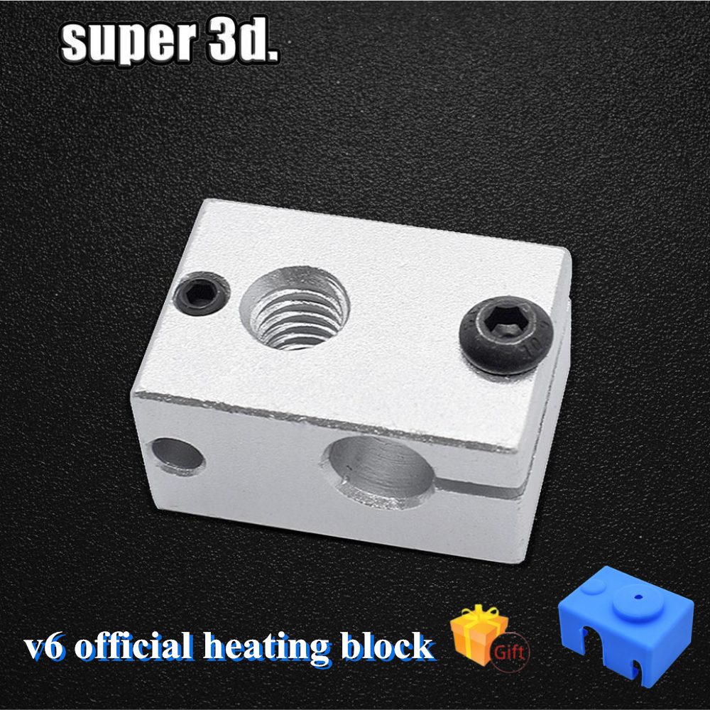 Buy Online New Upgraded Aluminium V6 Official Heat Block 23 16 12 Mm For d V6 Pt100 J Head Extruder Hotend Heater Sensor 3d Printer Parts Alitools
