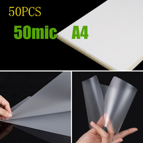 50PCS/lot 50 mic A4 Thermal Laminating Film PET For Photo/Files/Card/Picture Lamination Pouch Laminator Cold Hot Laminator Film ► Photo 1/6