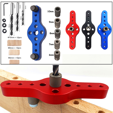 6/8/10mm Vertical Pocket Hole Jig Woodworking Doweling Jig Self Centering Drill Guide Kit Locator Hole Puncher Carpentry Tools ► Photo 1/6