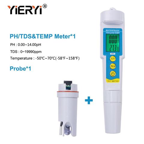 2022 yieryi pH-986 3 in 1 Water Tester Multi-parameter PH Monitor TDS PH Meter Aquarium Acidometer Drink Water Quality Analyser ► Photo 1/6