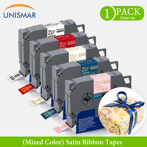 Unismar TZe-231 Satin Ribbon 12mm*4m  TZe Tape TZe-R231 TZe-RE34 TZe-RN34 TZe-R234 TZe-RW34 Compatible for Brother P-Touch Maker ► Photo 1/6