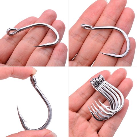 100pcs Fishing Hooks High Carbon With Eye Carp Catfish 1/0#-13/0# Fish Jigs Hook White Anzol Japan Fishhooks Tackle ► Photo 1/6