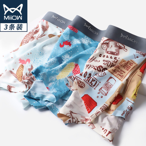 Mens Underwear Boxers Fashion printed Men Underpants Boxer Shorts Modal Male Panties Pouch Sheath Underpants vetement homme 3pcs ► Photo 1/6