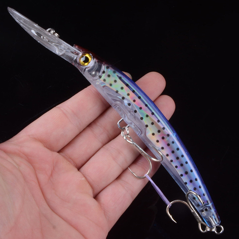 1PCS Big Minnow Hard Crankbait 12.5cm/14g Fishing Lure Deep Diving Wobbler  4# Treble Hooks Artificial Bait Pesca