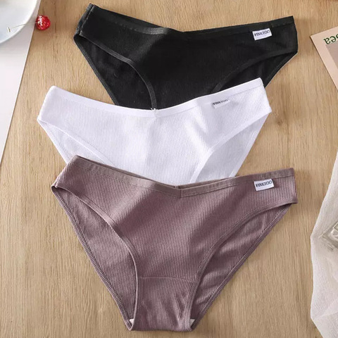 M-4XL Women Cotton Panties Sexy Underwear For Woman Briefs Female Underpants Intimates Lingerie 6 Solid Color Cotton Pantys Plus ► Photo 1/6
