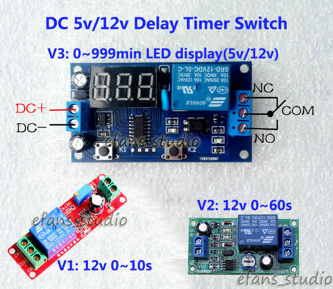 DC5V relay module  12V relay Adjustable NE555 Delay Timer Time Relay Switch Relay Module LED Display ► Photo 1/4