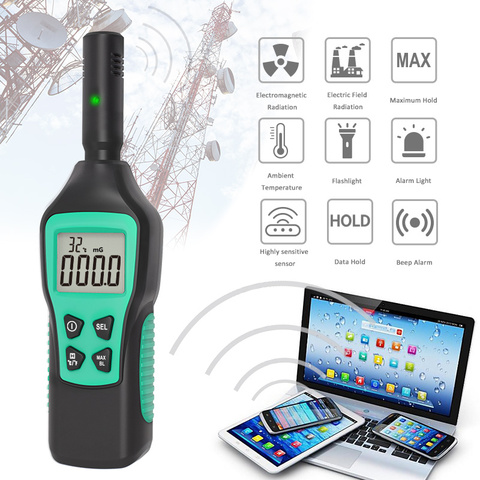 Digital Electromagnetic Field Radiation Detector Temperature Radiation Tester EMF Meter Dosimeter Detector For Computer Phone ► Photo 1/6