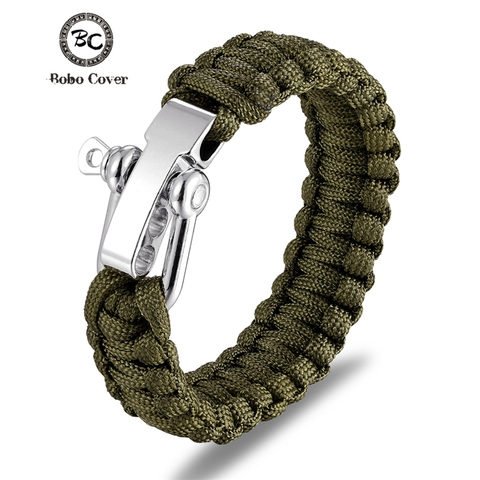 Men Camping Emergency Braided Adjustable Survival Bracelet Stainless Steel Buckle Umbrella Rope Outdoor Wristband Women Paracord ► Photo 1/6