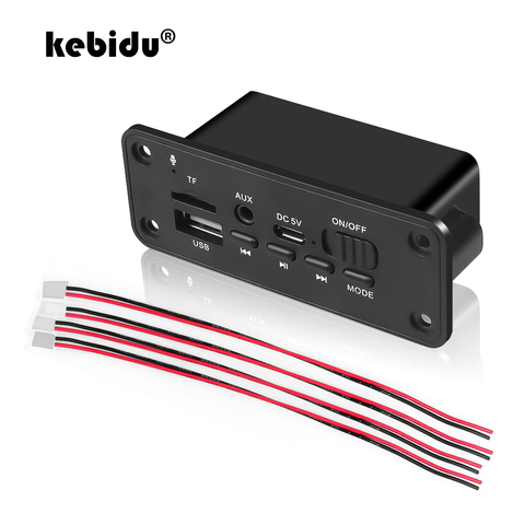 kebidu Bluetooth MP3 WMA Decoder Board DC 5V Audio Module USB TF Radio Wireless FM Receiver MP3 Player 2 x 3W Amplifier For Car ► Photo 1/6