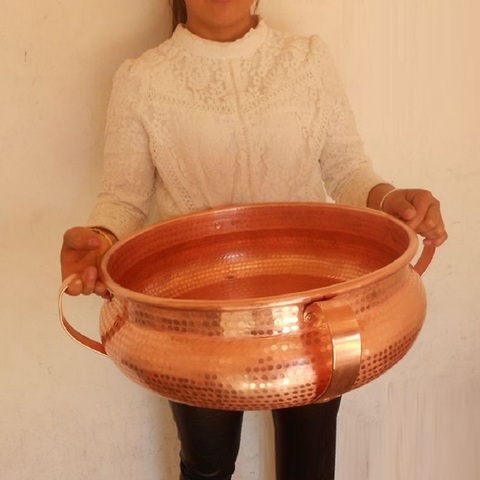Pure Copper Pot Large Capacity Handle Stew Steam Soup Deep Casserole Steamer Handmade ► Photo 1/6