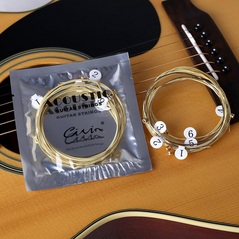 6pcs/set Folk Guitar String Replacement Parts Acoustic Guitar Copper Core Strings Kit Musical Instrument Accessories ► Photo 1/6