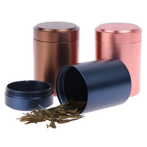 1 PC 65*45mm Portable Travel Tea Airtight Small Proof Container Stash Jar Metal Aluminum Sealed Cans 9 colors ► Photo 1/6