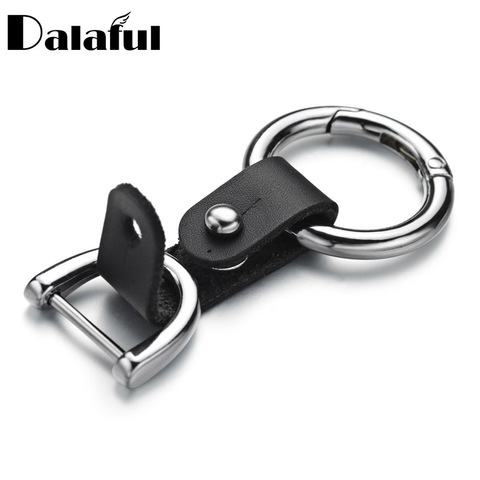 Keychain  Accessories All-match Clasp Handmade Genuine Leather DIY Car Key Chain Ring Holder Detachable  Keyring YP011 ► Photo 1/6