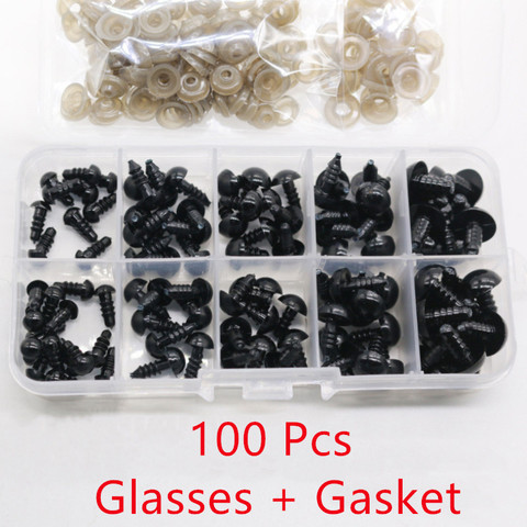 100pcs 6-12mm Black Plastic Crafts Safety Eyes for Teddy Bear Soft Toy Animal Doll for Amigurumi DIY Accessories ► Photo 1/6
